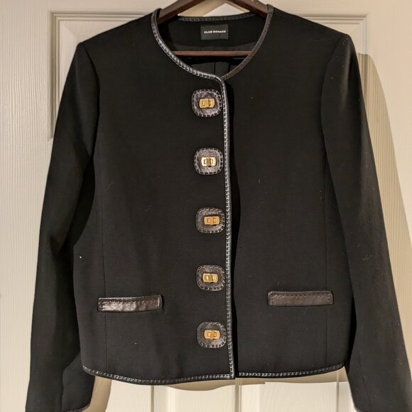Club Monoco Black Jacket with Leather Trim - Picture 1 of 5